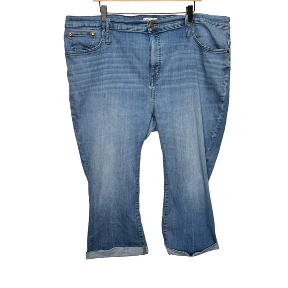 Madewell Cali Demi Boot Rolled Hem Jeans Size 37= Size 24 Casual Denim - Picture 1 of 14